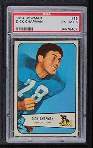 1954 Bowman 65 Dick Chapman Detroit Lions (Foci Kártya) PSA a PSA 6.00 Oroszlánok Rizs