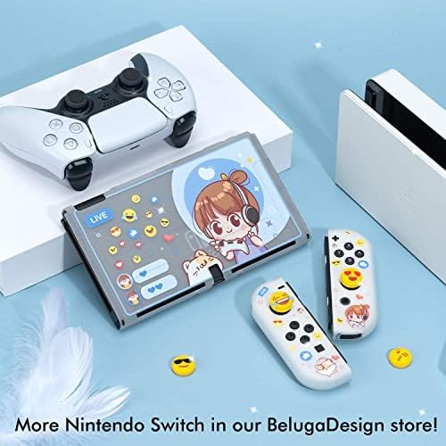 BelugaDesign Lány Játékos Esetén | Dokkolható Puha Anime Streaming Pasztell Aranyos Snap on Cover Shell | Kompatibilis a Nintendo Kapcsoló