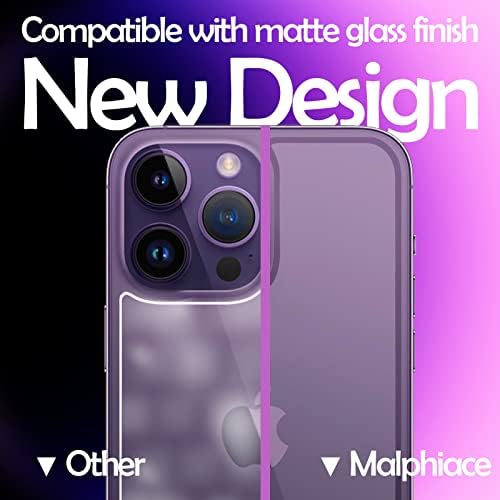 Malphiace Vissza képernyővédő fólia iPhone 14 Pro Max [2-Pack], iPhone 14 Pro Max Hátsó Edzett Üveg Protector [Új Verzió] Védő Fólia (6.7 hüvelyk)