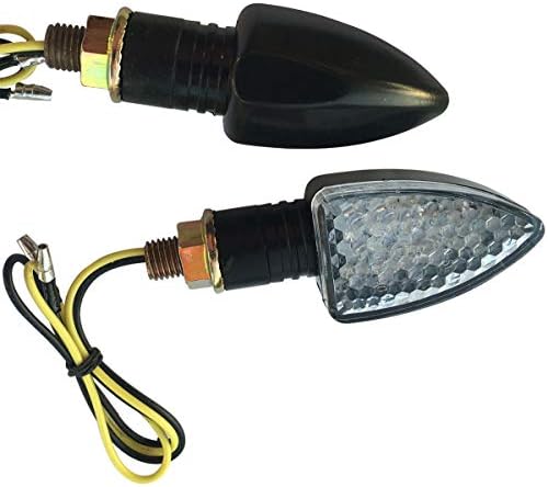 MotorToGo Fekete Kis LED-es Motorkerékpár-indexet, Napszemüveg, Oldalsó Helyzetjelző Mutatók Szemellenző Kompatibilis a 2007-es