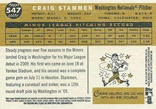 2009 Topps Örökség 547 Craig Stammen Washington nationals (Magas Sorozat) MLB Baseball Kártya (RC - Újonc Kártya) NM-MT