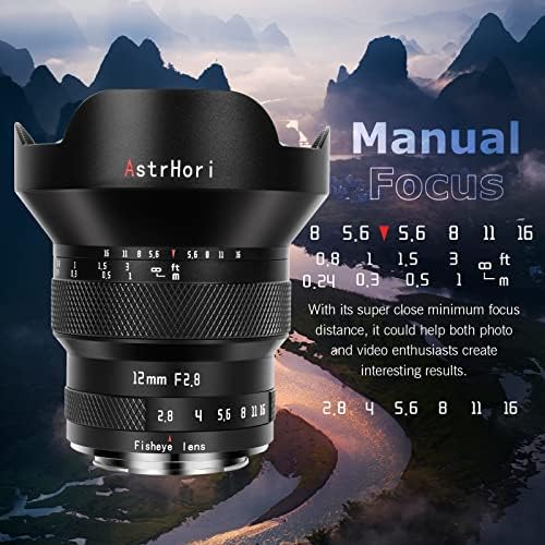 AstrHori 12 mm F2.8 Full-Frame Halszem Objektív 185¡ã Látószög, Kompatibilis L-Mount tükör nélküli Fényképezőgépek T TL tl2 típusú CL,