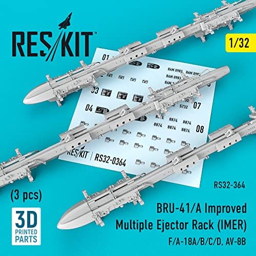 Reskit RS32-0364 - 1/32 BRU-41/A Továbbfejlesztett, Több Katapult Rack (IMER) (3 db) (F/A-18A/B/C/D, AV-8B)