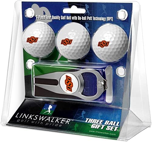 LinksWalker Oklahoma State Cowboys - 3 golflabda Ajándék Csomag mesterhármas a Gyeptéglát Eszköz