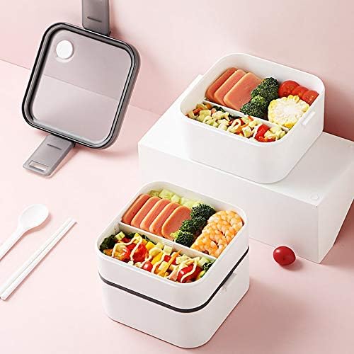 Mikrohullámú Sütő Fűtés Ebéd doboz Evőeszköz Készlet Külön Ebédet (Fehér)