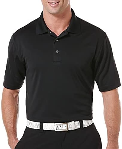 PGA TOUR Férfi Airflux Szilárd Háló Rövid Ujjú Golf Polo Shirt (Méretek: S-4x)