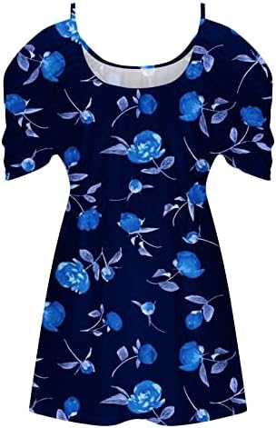 Női Tunika Maximum 2023 Nyáron Hideg Váll T-Shirt Virágos Nyomtatás Póló Rövid Ujjú Alkalmi Elegáns Blúz Plus Size