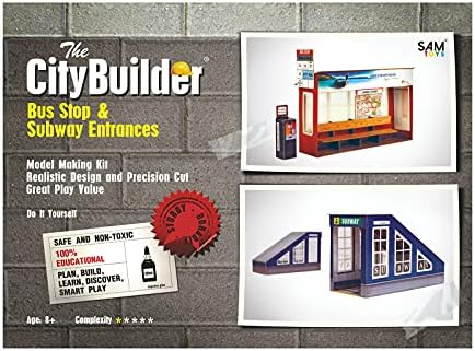 A CityBuilder Buszmegálló & Metró Bejárat Karton Modell, Hogy Kit - O Modell Vasút Épület