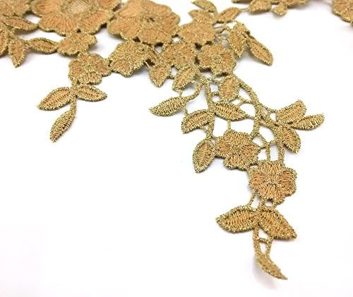 Honbay 1 Pár Arany Virág Levelek Hímzés Rátétes Javítás Varrás Jármű Dekoráció