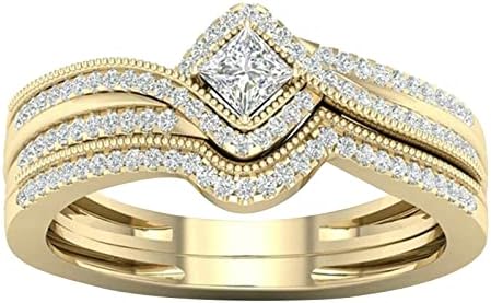 2023 Új Gyűrű Gyűrű Cirkon Ajándékot Barátnője, Női Ékszer Intarziás Mikro Gyűrűk, Gally Gyűrű (Arany, 9)