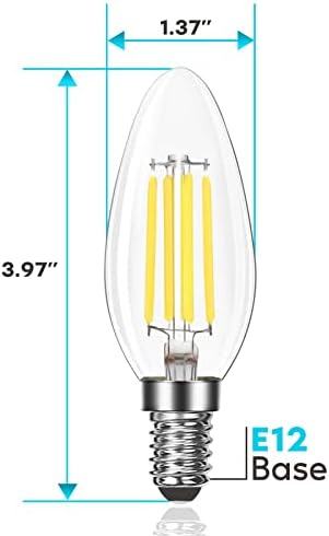 LUXRITE 12-Pack Gyertyatartót LED Izzók 100 Watt Egyenértékű, 800 Lumen, 5000K Fényes Fehér, 7W, B11 Szabályozható Csillár Izzók, Nedves