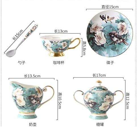 TDDGG porcelán Kávés Készlet a Csészét Meghatározott Lelkipásztori Stílus Virág, Madár Teáscsésze Délutáni Tea Set Házavató Esküvői Emlék