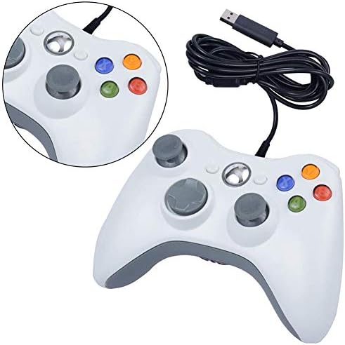 LFJG Vezetékes Vezérlő Xbox 360 Játékvezérlő Gamepad, USB Vezetékes Gamepad Vezérlő, Xbox 360, Xbox 360 Slim Xbox 360 E Fogadó Számítógép,Fehér