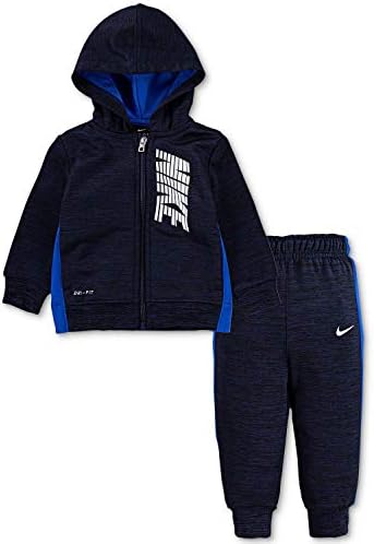 Nike Bébi Fiú Heather Therma Zip-Up Kapucnis, majd Nadrágom Két Darab Készlet (Kisgyermek)