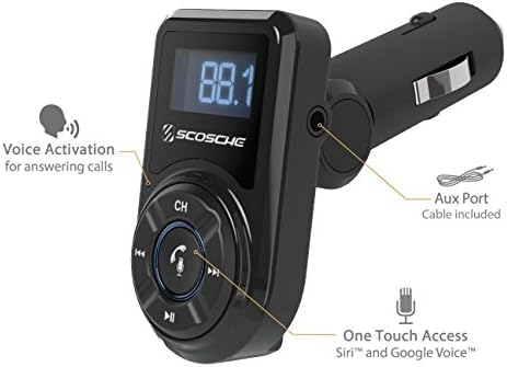 SCOSCHE BTFM5 Bluetooth Autós kihangosító Készlet, Digitális FM Transmitter, illetve Kettős 12W USB Töltő Port Járművek
