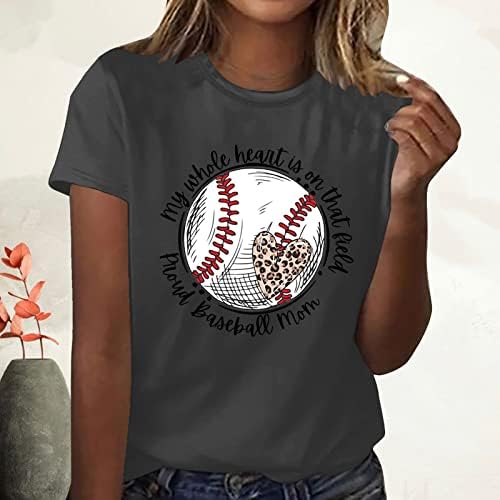 Női Baseball Tshirt Levél Nyomtatás Grafikai Tees Édes Mama Ing Maximum Standard-Fit Rövid Ujjú Edzés Ing Női