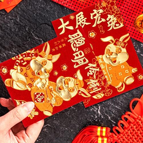Didiseaon Kínai újév Piros Boríték 60pcs, 2023 Nyúl Évben Szerencsés Piros Csomag, Kínai Hold Év, Hong Bao az Esküvő, Születésnap