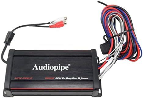 AudioPipe APTV-1000.2 Teljes körű IP67 Vízálló Tengeri Hidalható D Osztályú Erősítő a Terepjárók, UTVs, Hajók, Motorok, Fekete