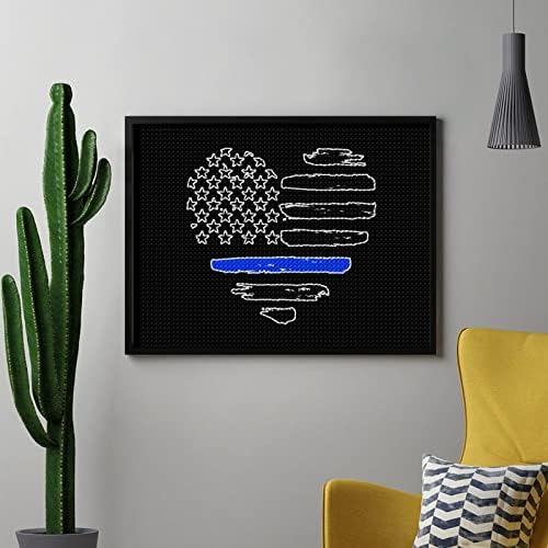 Imádom a Kék Vonal USA Zászló Szív Gyémánt Festmény Készletek 5D DIY Teljes Gyakorlat Strasszos Művészeti Fali Dekor, hogy