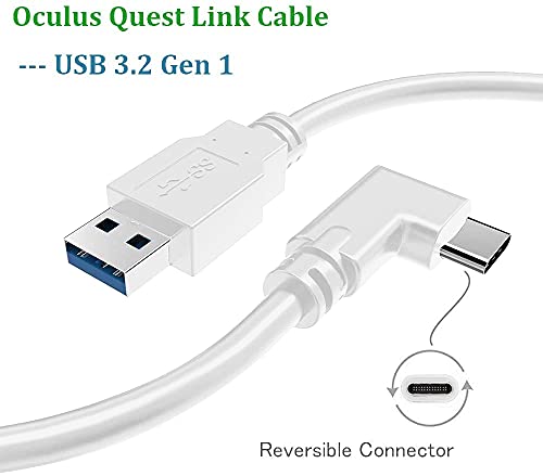VOKOO USB-C Kábel Kompatibilis az Oculus Link, USB 3.2 Gen 1 Virtuális Valóság Headset Kábel Kompatibilis az Oculus Quest 2, Fehér/16ft