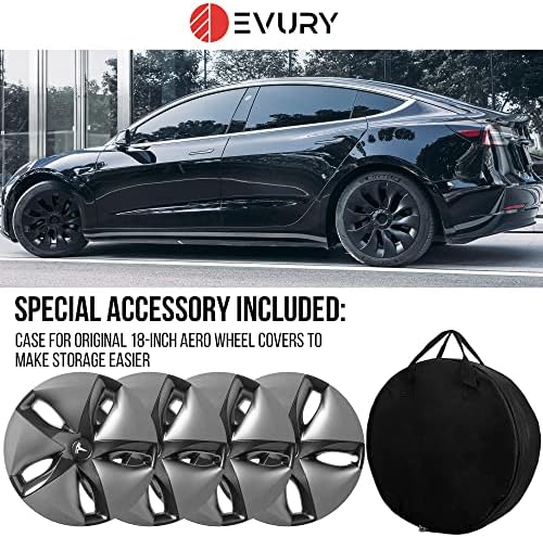 Evury Modell 3 Kerék Kiterjed – 18 collos Turbina Csere Hub Caps Kompatibilis a Tesla Model 3 Felni – Kiterjed a Járdára Kiütés