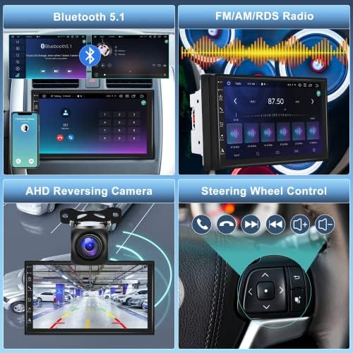 4G+64G+8 Core Android Dupla Din autórádió Vezeték nélküli CarPlay Android Auto, 7 Hüvelykes IPS Testreszabható Intelligens érintőképernyő
