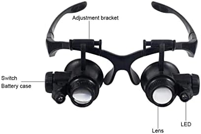 n/a 4 Nagyítás Nagyító Szemüveg Távcső Lencse, 2 Fények Fejhallgató Nagyító Javítás Micro Faragás