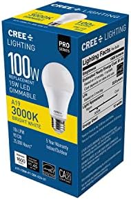 Cree Világítás PRO Series 19 100 Watt Egyenértékű LED Izzó, Fényes Fehér (3000k), Szabályozható, 1 Csomag