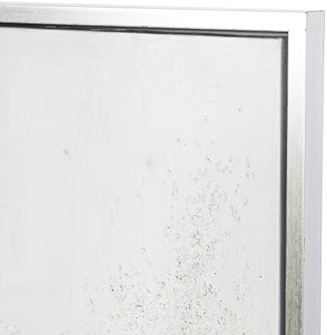 CosmoLiving által Kozmopolita Vászon Absztrakt Kézzel készített Keretes Wall Art Ezüst Keret 39 x 1 x 39, Fehér