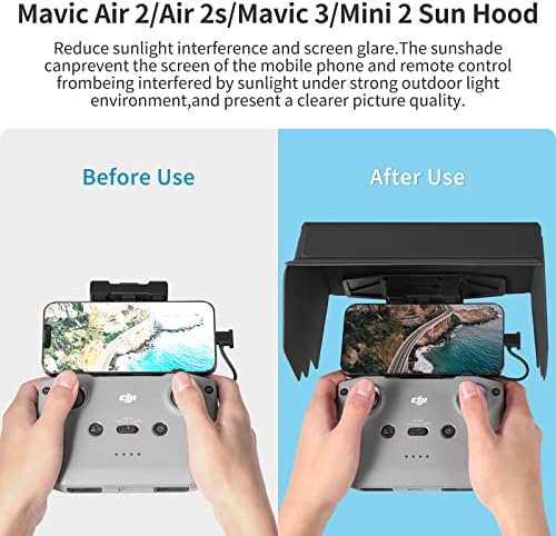 Skyreat Mini 3 / Mini 2 Nap Hood Pajzs Takarja a 4.7-6.7 hüvelykes Telefon Zsinór Kiegészítők DJI Mini 2 / Mini 3 Pro | Mavic
