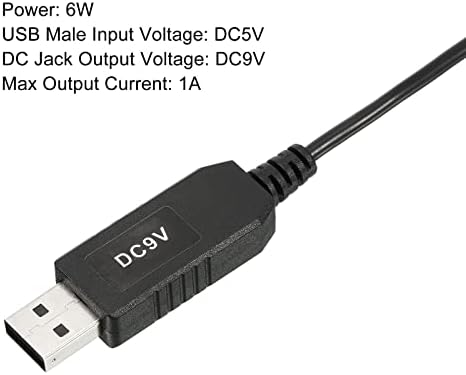 PATIKIL 6W 1A USB Lépés Feszültség Átalakító, 2 Csomag DC 5V DC 9 v-os Tápegység Adapter 90 Fokos Szögben 5.5x2.5mm Kábel Router LED Lámpa