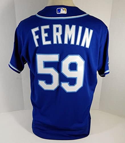 2020 Kansas City Royals Freddy Fermin 59 Játék Kiadott Kék Mez DG Javítás 46 88 - Játék Használt MLB Mezek