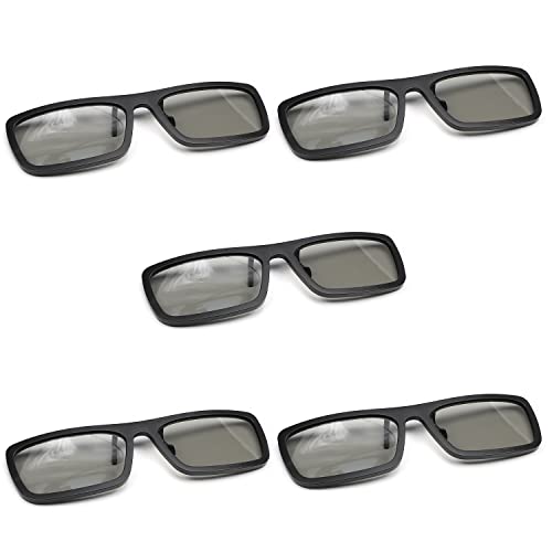 Bettomshin Polarizációs 3D GlassesPlastic Keret Fekete Gyanta Objektív 3D-s Film, Játék-Extra Frissítés Stílus 5db