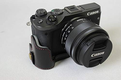 PU Bőr Fél Kamera Esetében a Táska Fedelét, Alsó Nyitás Verzió Canon EOS M6-os Mark II Fényképezőgép / M6II
