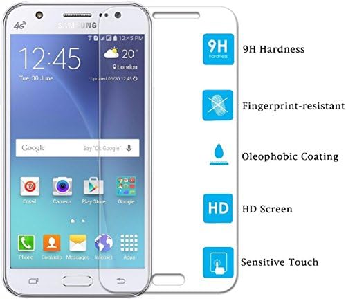 TANTEK [3-Pack képernyővédő fólia Samsung Galaxy J7(2015 Változat),Edzett Üveg Film,Ultra Tiszta,Anti Karcolás,Buborék Ingyenes,az