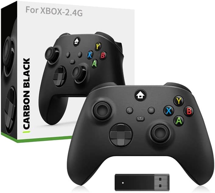 Gamepad Vezérlő 2.4 G Wireless Vevő Xbox Serise X/S, Anti-Skid Rocker Játék Kezelni a Fejhallgató Jack & Share Gomb (Fekete)