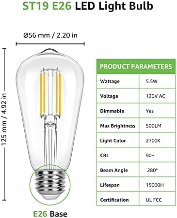 LE Lepro丨 Bundle - Meleg Fehér, 2700K, LED Izzók & Edison LED Izzók (Minden Csomag 6)