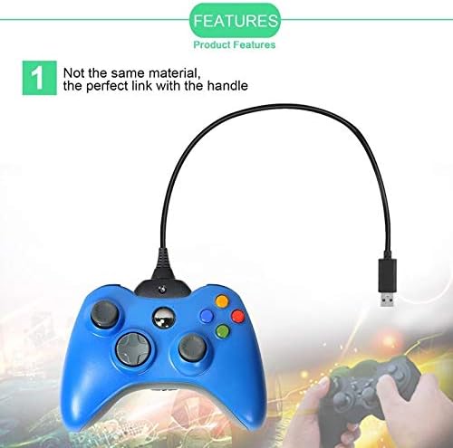 Phchconikke Új USB-Play&Töltő Díjat Kábel Adapter Xbox 360 Controller Fekete
