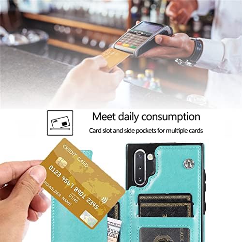 NKECXKJ Design a Samsung Galaxy Note 10 Esetben Edzett Üveg kijelző Védő fólia Hitelkártya Birtokos Slot, PU Bőr Pénztárca Telefon