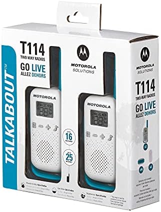 Motorola Solutions Motorola Mondják, T114 Fehér/Kék 16 Mérföld 2 Rádió Két Csomag