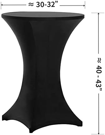 HGHDBT Spandex Koktél Asztal Takaró - 4 Csomag 32x43 Colos Fekete Szakaszon Komód Koktél Terítő Felszerelt Magas Felső Kerek abrosz Party