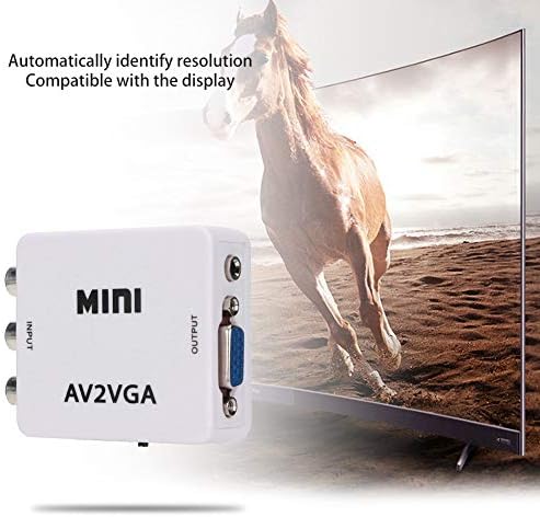 PUSOKEI AV-VGA Átalakító Videó videokártya, 480P Mini Kompozit AV-VGA Adapter, TV Set Top Box Audio Video Converter