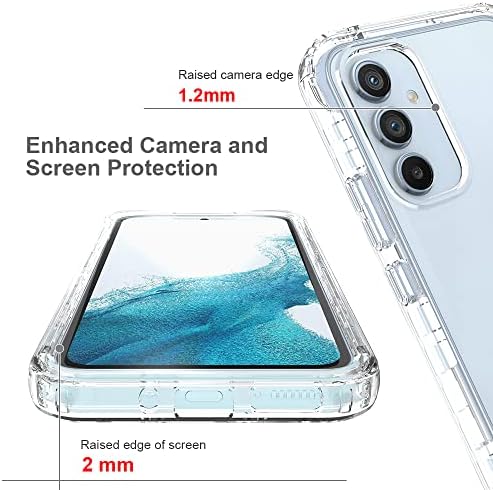 Dzxouui Samsung A54 5G az Esetben a [2 Csomag] képernyővédő fólia, nagy teherbírású Ütésálló Lökhárító Teljes Test Átlátszó, Lágy TPU