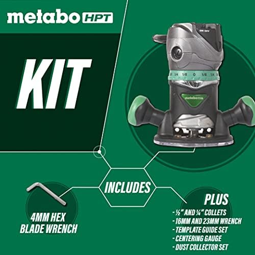 Metabo HPT Router | Fix Alap | 11 Amp Motor | 2-1/4 Csúcs HP | Variable Speed | M12VC