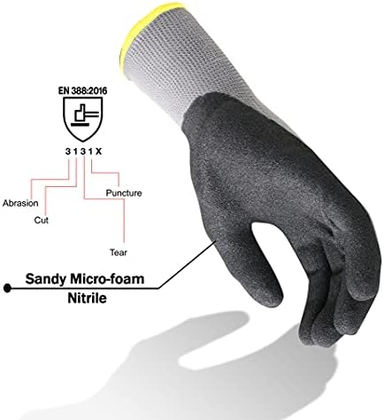 Corestar Biztonsági Kesztyűben Sandy MicroFoam Nitril Tenyérrel Bevont Zökkenőmentes Nylon Mikro Hab Kesztyű
