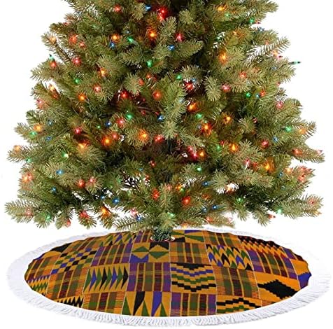Afrikai Kente Ruhával Etnikai Művészeti Minta karácsonyfa Szoknya Bojtos Karácsonyi Ünnep Szőnyeg Dekoráció Nyomtatás