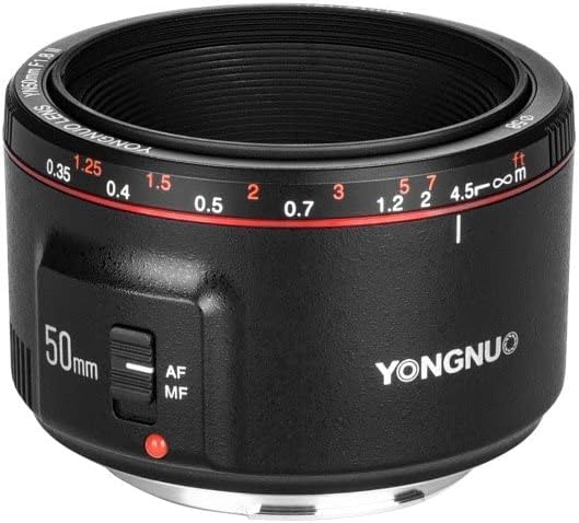 YONGNUO YN50MM F1.8 II AF/MF 0.35 M fókusztávolság, F1.8 Nagy fényerejű Standard Miniszterelnök Lencse Fekete Canon 5D IV.