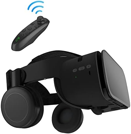 3D-s Virtuális Valóság Headset, 3D-s VR Szemüveggel Néző Távoli [Bluetooth]，Fülhallgató Kompatibilis 4.7-6.3 iPhone iOS/Android, VR