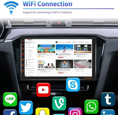 2G+16G Dupla Din Android 11 Sztereó 7 Hüvelykes Érintőképernyő Rádió Autós Navigációs GPS-Egység, Bluetooth autórádió a Biztonsági