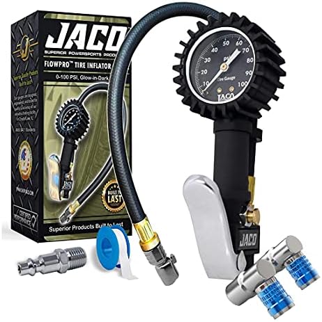 JACO Villám Kerékpár Gumiabroncs nyomás Készlet | Villám L3-Sorozat Motor Levegő Chuck & FlowPro Gumiabroncs Inflator Nyomtáv (100